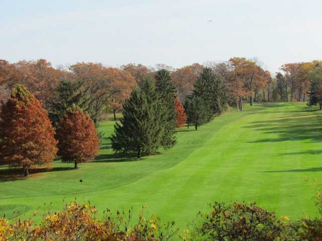 A sunny day view of a fairway at Long Beach Country Club.