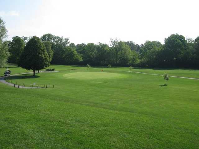 A view of the 5th green at Pleasant Run Golf Course
