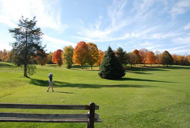 A fall view from tee at Mt Anthony Golf & Tennis Club