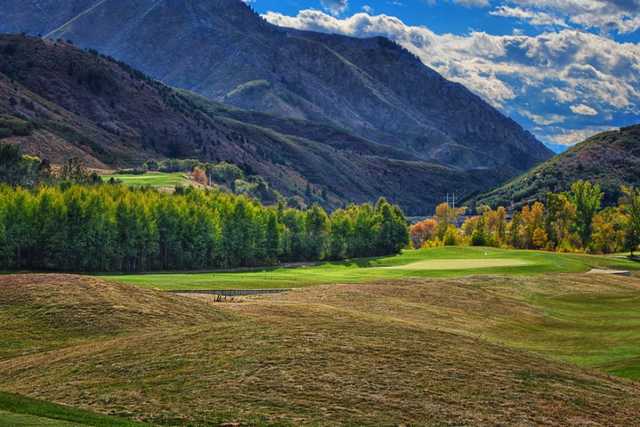 A view of a green at Mountain Dell Golf Course.