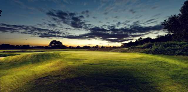 An evening view of a hole at Piltdown Golf Club.