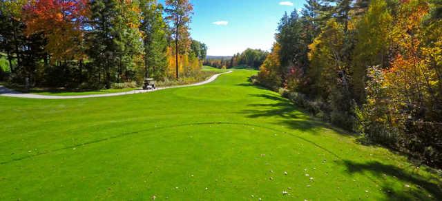 A fall day view from a tee at Lochmere Golf & Country Club.