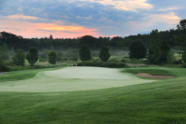 A sunset view of a hole from Vermont National Country Club.