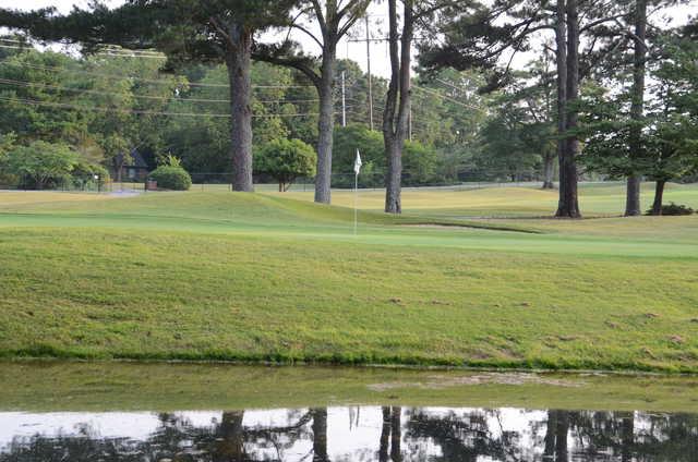 A view over the water of a hole at Decatur Country Club