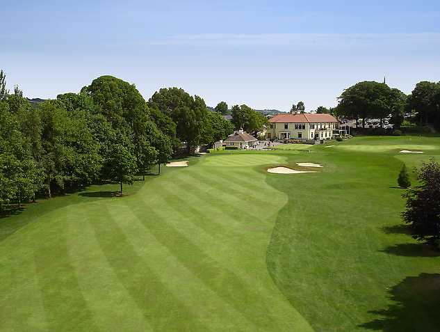 A view from fairway of the clubhouse at Cork Golf Club