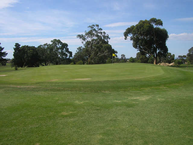 A view of a green at Craigieburn-Willmott Golf Club from Craigieburn Sporting Club.