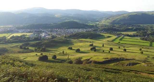Aerial view from Machynlleth Golf Club