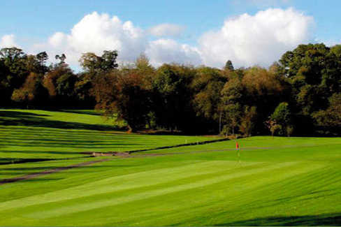 A sunny day view of green #10 at Enniskillen Golf Club