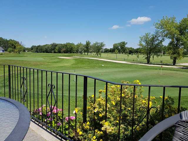 View of the putting green at Assiniboine Golf Club