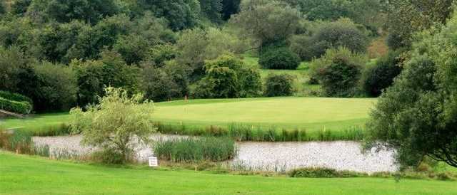 The approach to the 6th green at Banbridge GC