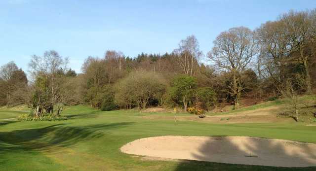 The raised 1st green at Douglas Park Golf Club
