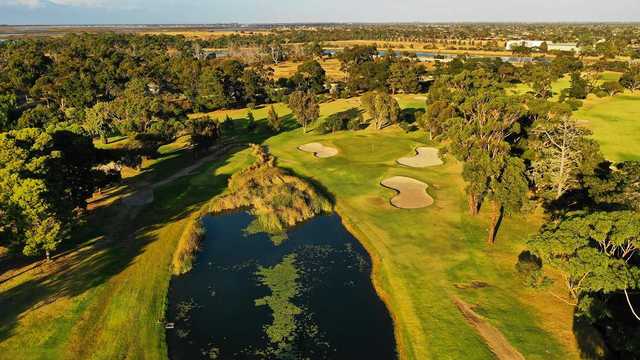 Aerial view of Kooringal Golf Club 5th hole