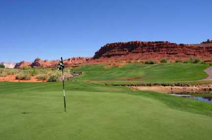 A view of a green at Moab Golf Club