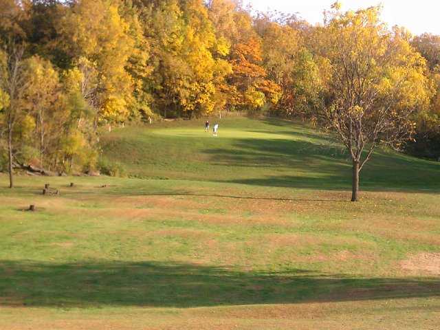 A view of green #15 at Little Bighorn Golf Club