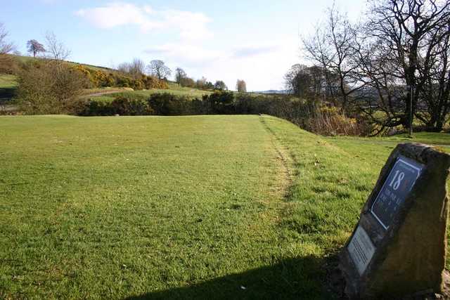 A view from tee sign #18 at Vale of Leven Golf Club
