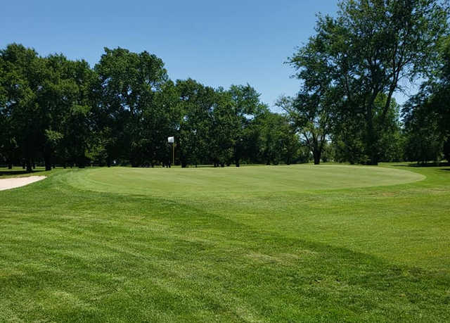 A view of a green at Eagle Creek Golf Club.