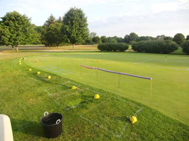 A view of the practice area at Pebble Brook Golf Club.