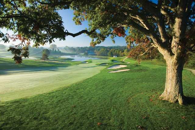 A view of the 14th fairway at Donald Ross Course from French Lick Resort