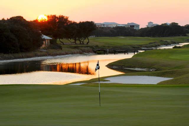 Sunset view from Kiva Dunes Golf Course.