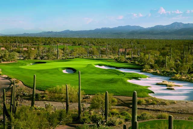 View of the 3rd green from the Tortolita Course at The Golf Club at Dove Mountain
