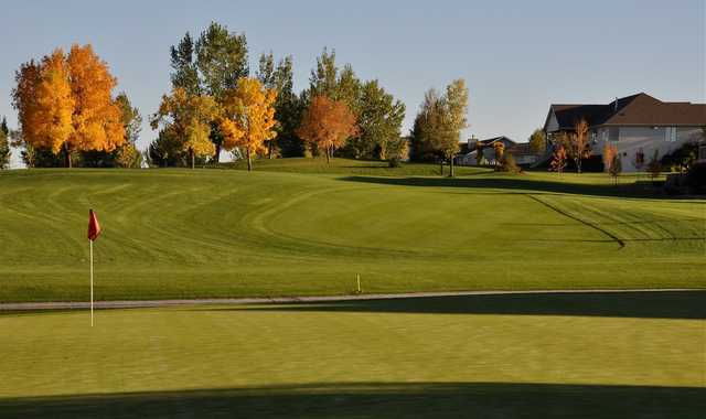 Looking back from a green at Pryor Creek Golf Club.