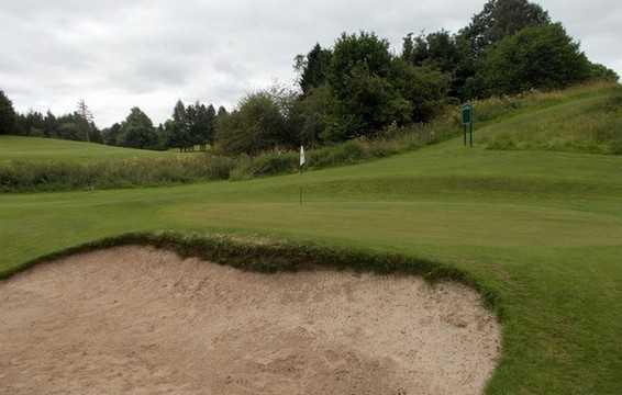 The greenside bunker at the 8th on the Wee Course at Whitecraigs Golf Club