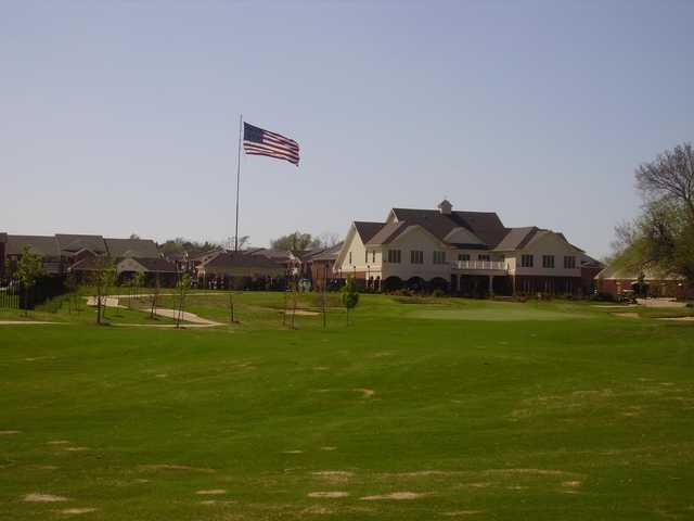 A view of a hole protected by bunkers from The Links at Stillwater Golf & Country Club.