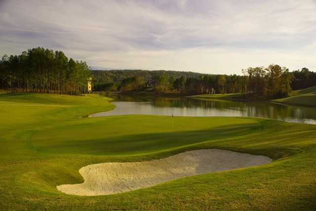 A view of hole #17 with water in background at Ballantrae Golf Club