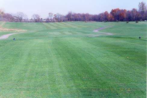A fall view from a tee at Etna Acres Golf Club