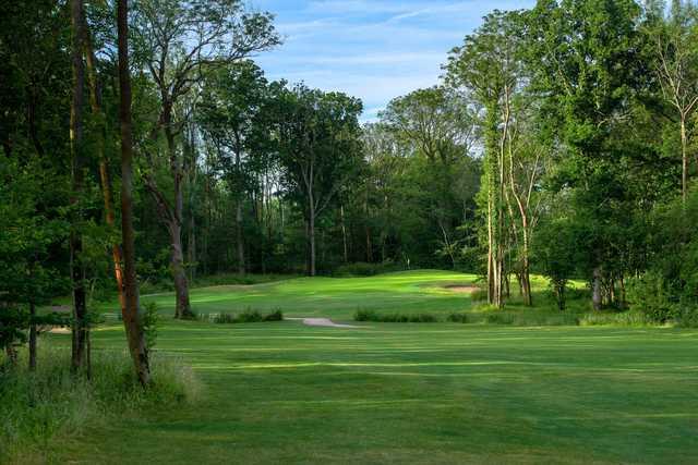 View of the 1st green from the Oak course at Horsham Golf Club.