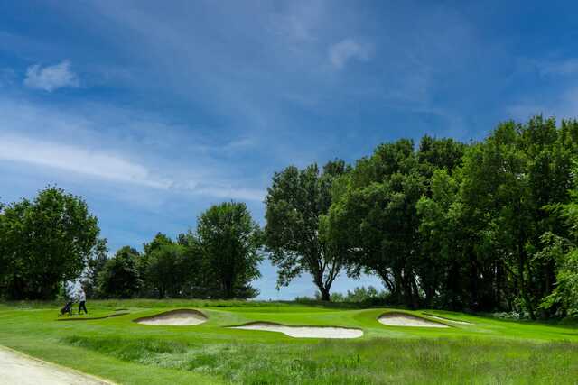 View of a bunkered green from Trentham Park Golf Club.
