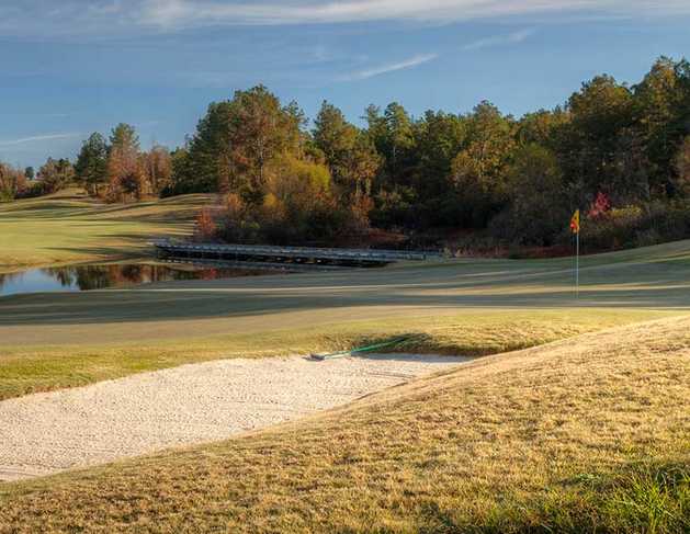 A view of the 6th green at Backbreaker from Silver Lakes