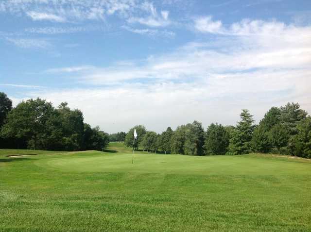 Top conditions on the 18th green at Scraptoft