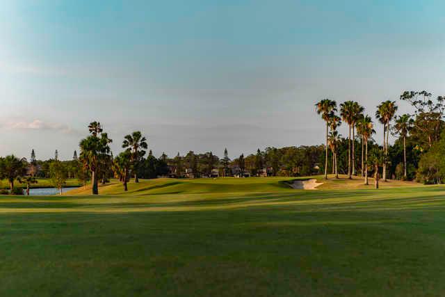 View of the 14th green from The Palms at Sanctuary Cove Resort.