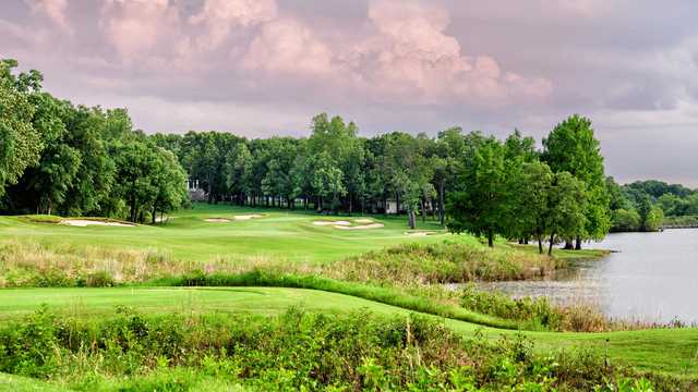 A view from a tee at The Golf Club of Oklahoma.