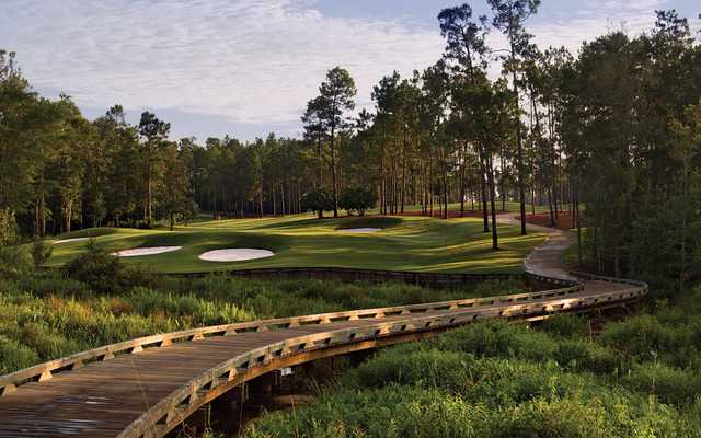 View of the 8th hole from the Crossings Course at Magnolia Grove Golf Club