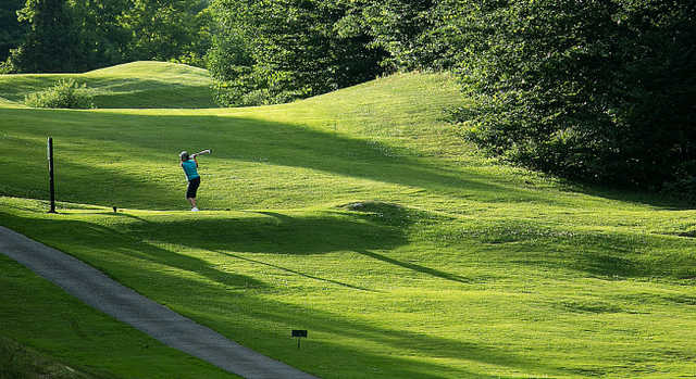 A view of a tee at Killington Golf Resort