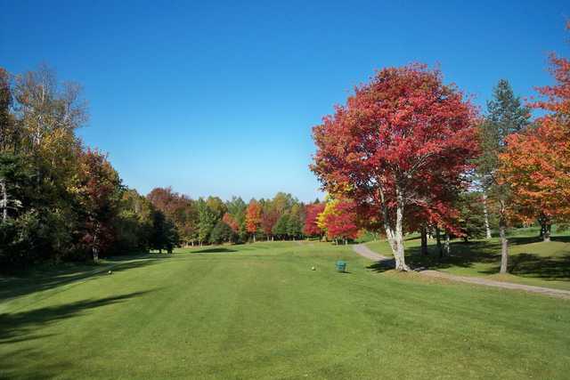 A fall day view from a tee at Hampton Golf and Country Club