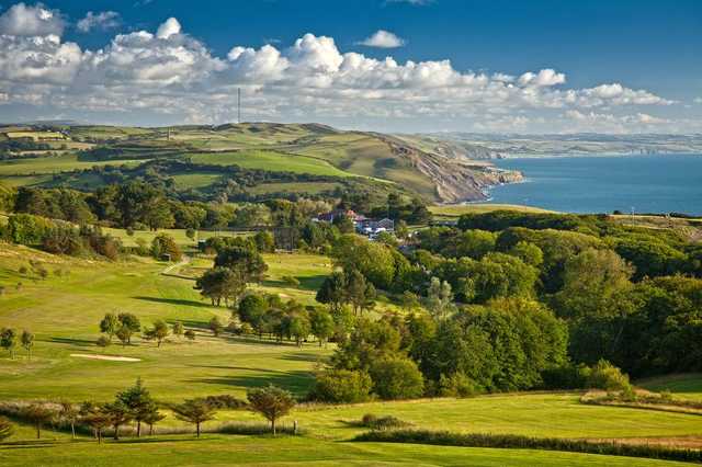 An elevated view overlooking the course at Aberystwyth