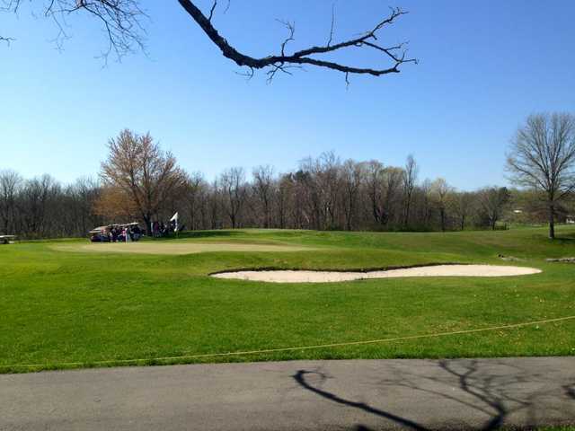 A view of a green at Cascades Golf Course.