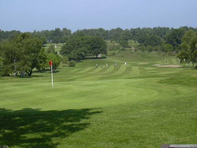 View from the back of a green at Bulwell Forest