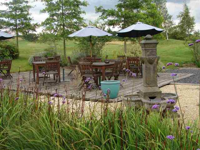 Relax outside the clubhouse