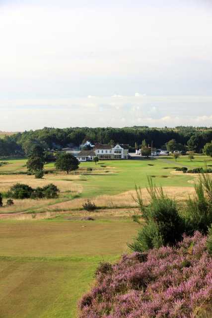 A view from tee #18 and clubhouse in background at Notts Golf Club