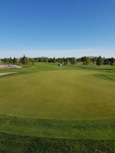 A view of a green at Meadow Lake Golf Club
