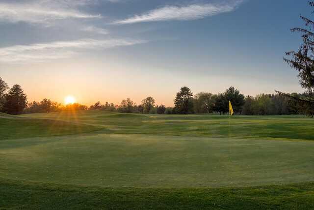 Looking back from a green at Whip-Poor-Will Golf Course.