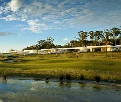 A view of the clubhouse at Sanctuary Cove Resort