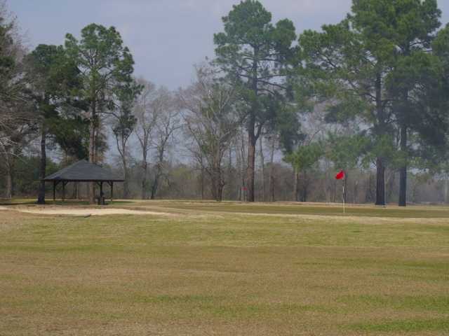 A view of a hole at Sanctuary Golf Club from Lakepoint State Park
