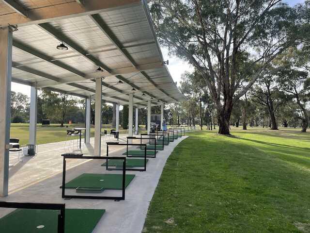 View from the driving range at Bendigo Golf Club.