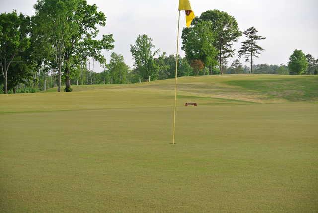 A view of a hole at Eagle's Nest Golf Course from Lake Guntersville State Park