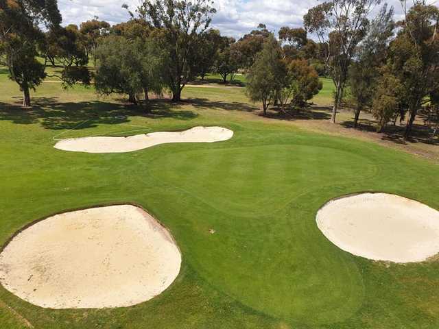 View of a green from Melbourne Airport Golf Club.